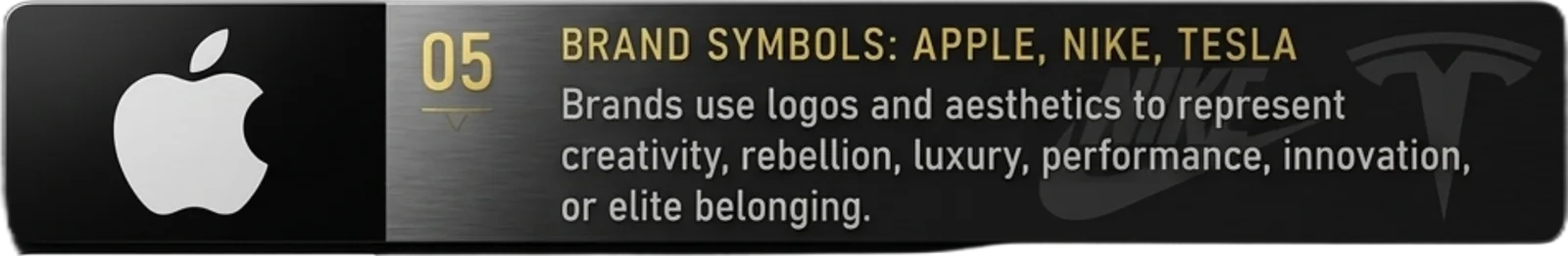 05 Brand symbols: Apple, Nike, Tesla
