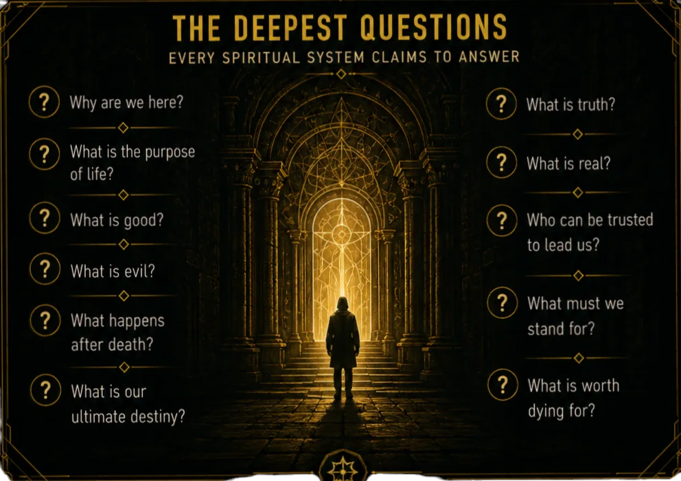 The deepest questions every spiritual system claims to answer